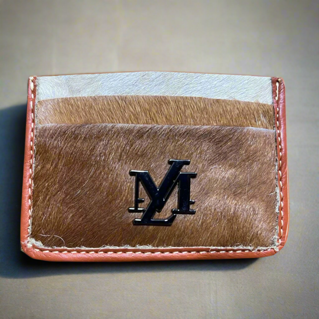 Brown with white combo Hairon Card Holder